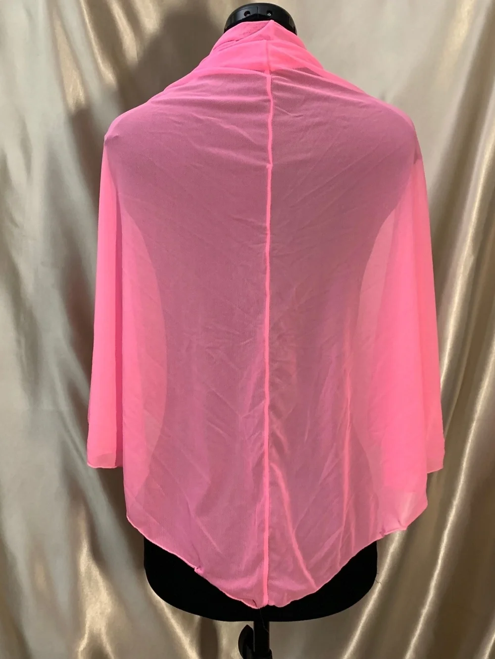 Y2K Neon Pink Sheer Mesh Triangle Scarf Multiwear Shawl 2000's Rave Festival